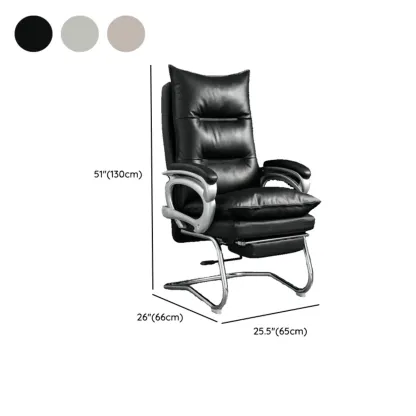 Elegant Brown Leather Reclining Executive Office Chair Image - 18