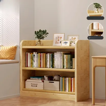 Rustic Vertical 5-Tier Closed Back Wooden Bookshelf Image - 4