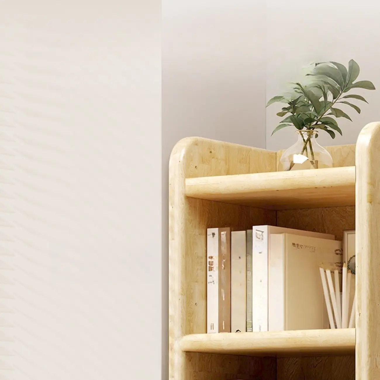 Rustic Vertical 5-Tier Closed Back Wooden Bookshelf Image - 6 | homeyfad