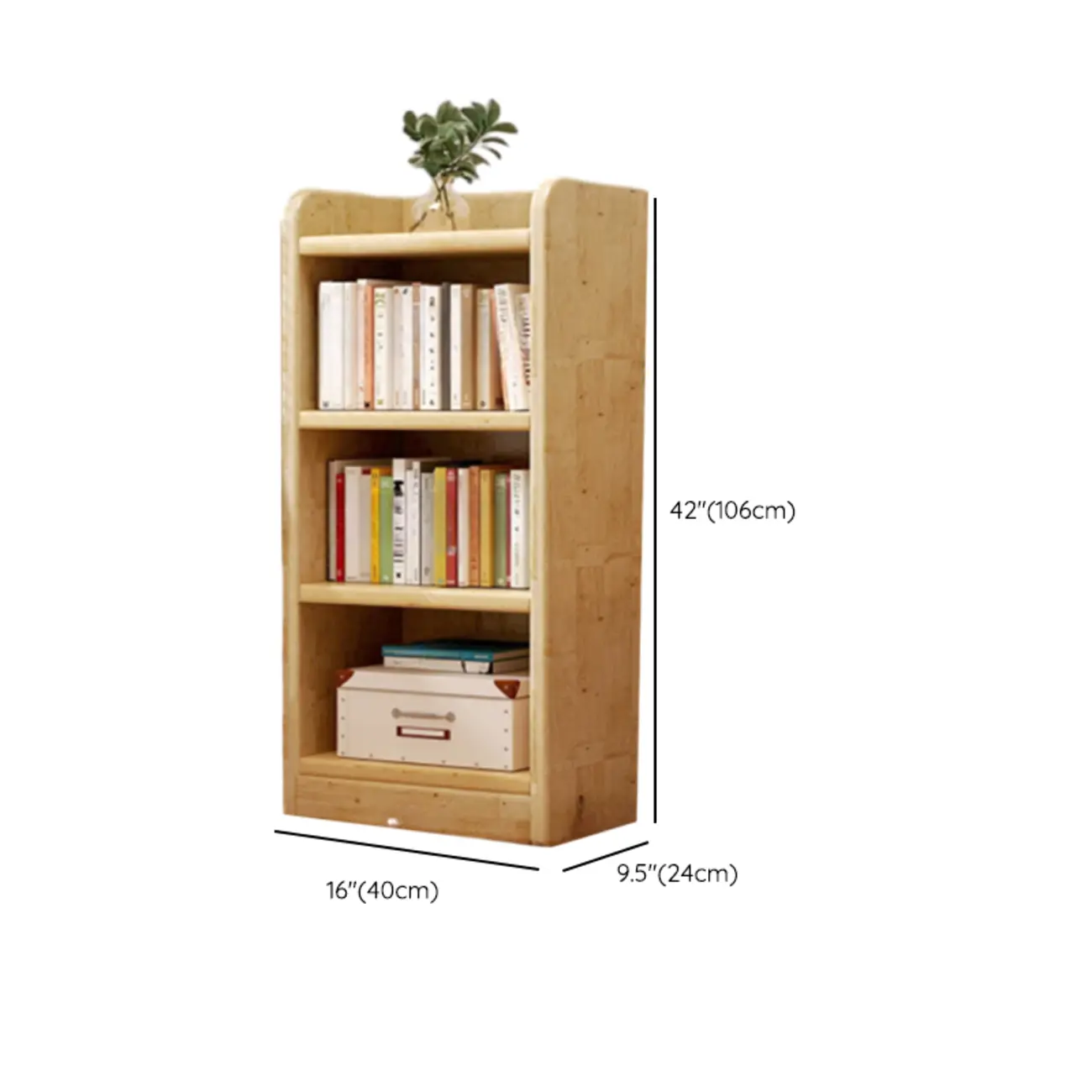 Rustic Vertical 5-Tier Closed Back Wooden Bookshelf Image - 20 | homeyfad