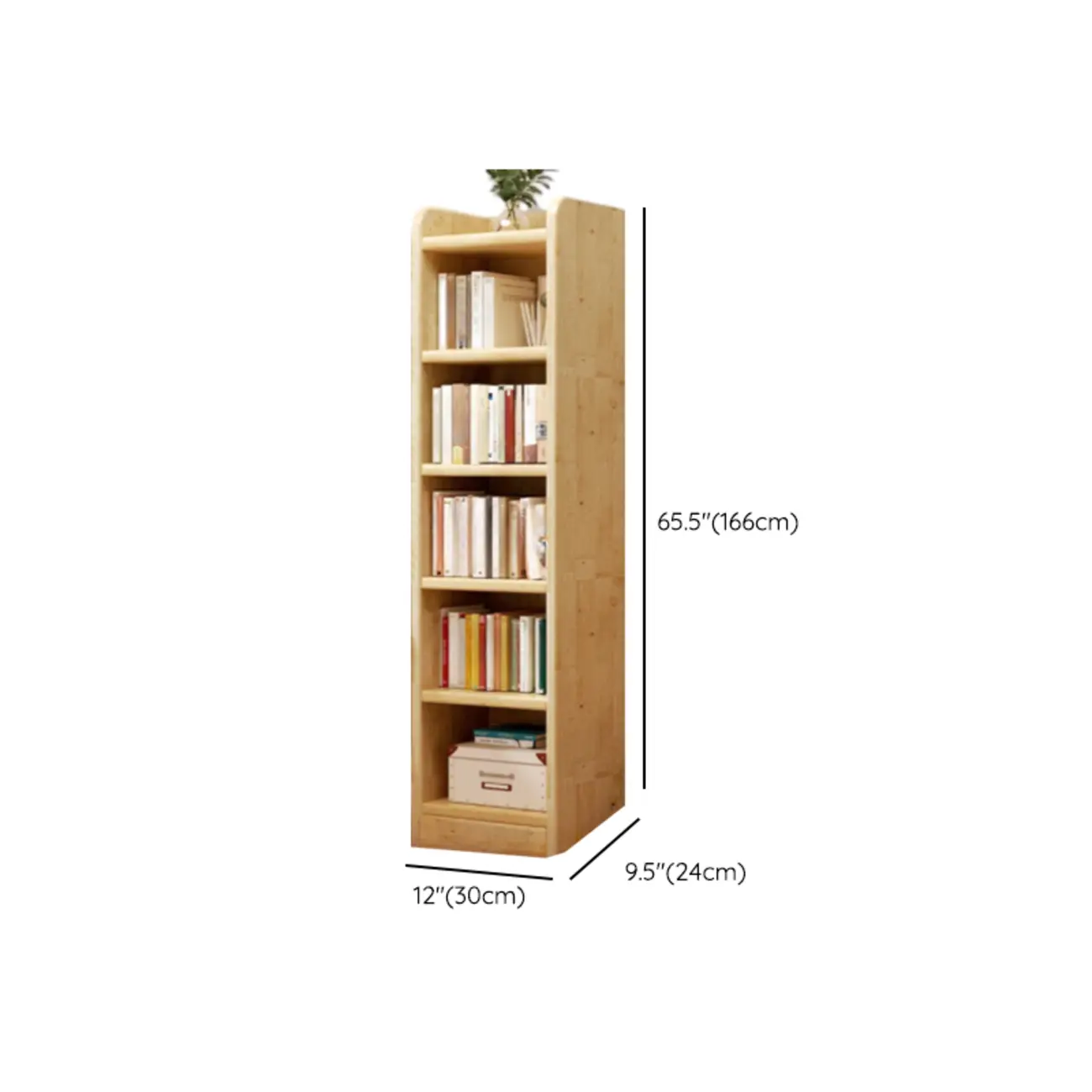 Rustic Vertical 5-Tier Closed Back Wooden Bookshelf Image - 22 | homeyfad