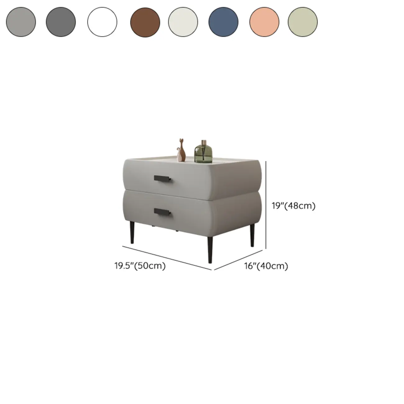 Simple Sintered Stone Top 2-Drawer Nightstand Image - 17 | homeyfad