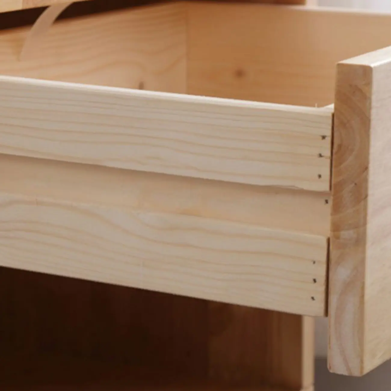 Scandinavian Rubberwood Nightstand with Drawers Image - 4 | homeyfad