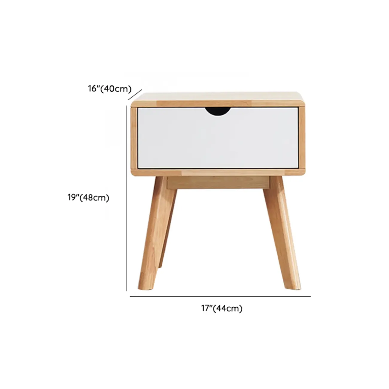Scandinavian Rubberwood Nightstand with Drawers Image - 6 | homeyfad