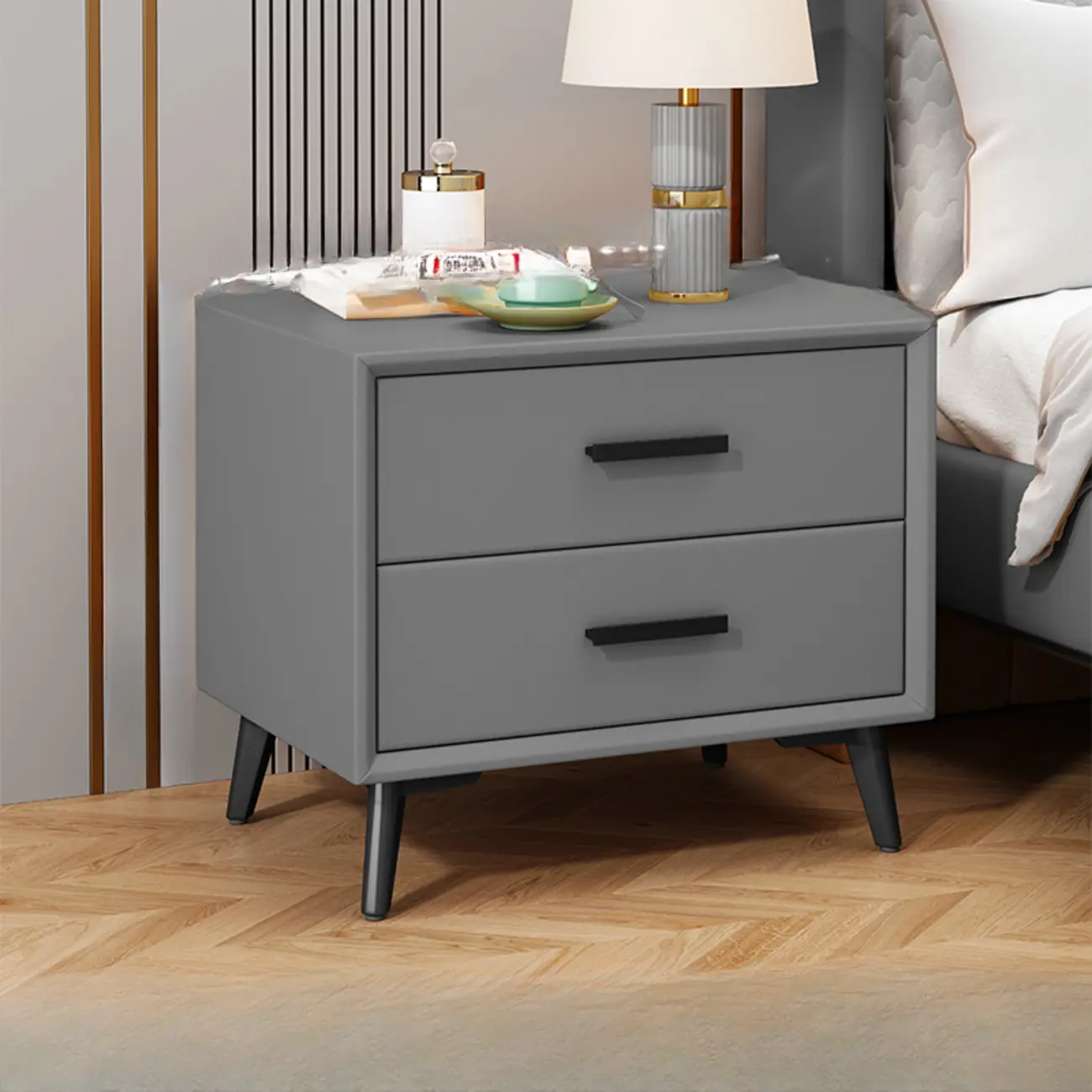 Modern Timber Off-White 2-Drawer Nightstand Image - 4 | homeyfad