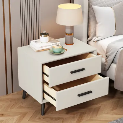 Modern Timber Off-White 2-Drawer Nightstand Image - 2