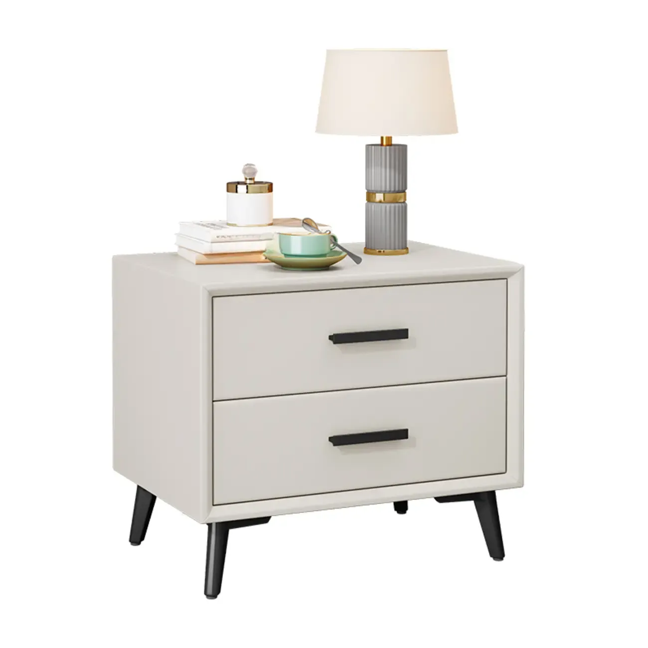 Modern Timber Off-White 2-Drawer Nightstand Image - 9