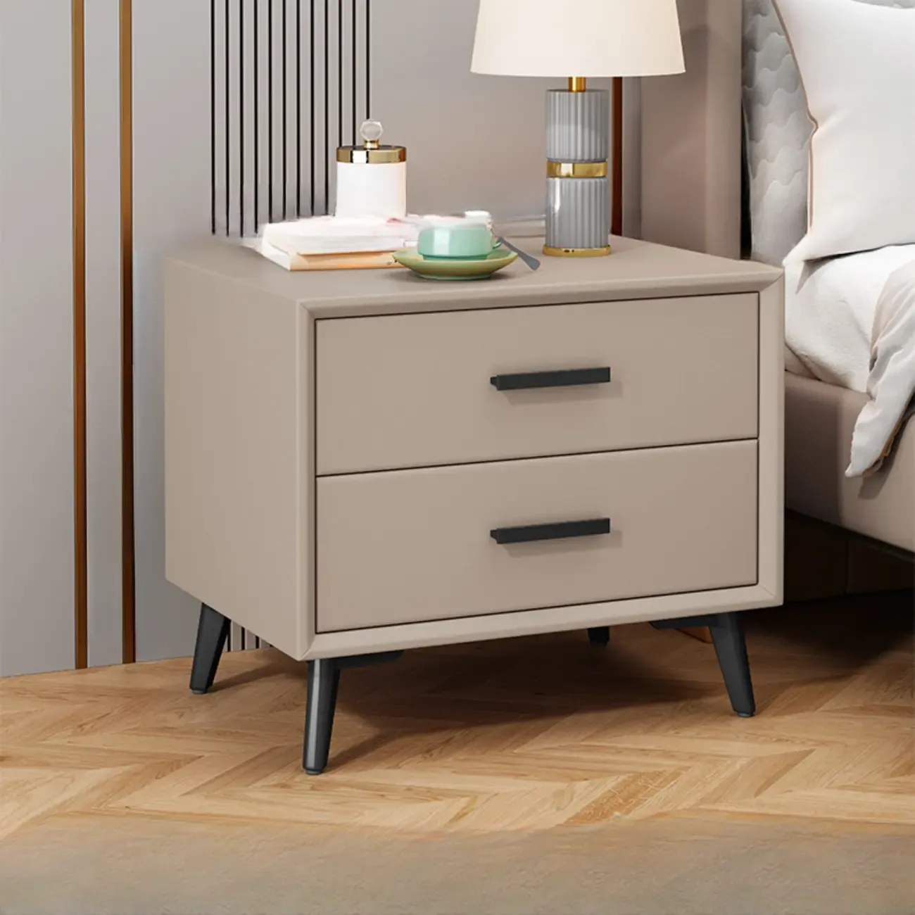 Modern Timber Off-White 2-Drawer Nightstand Image - 6
