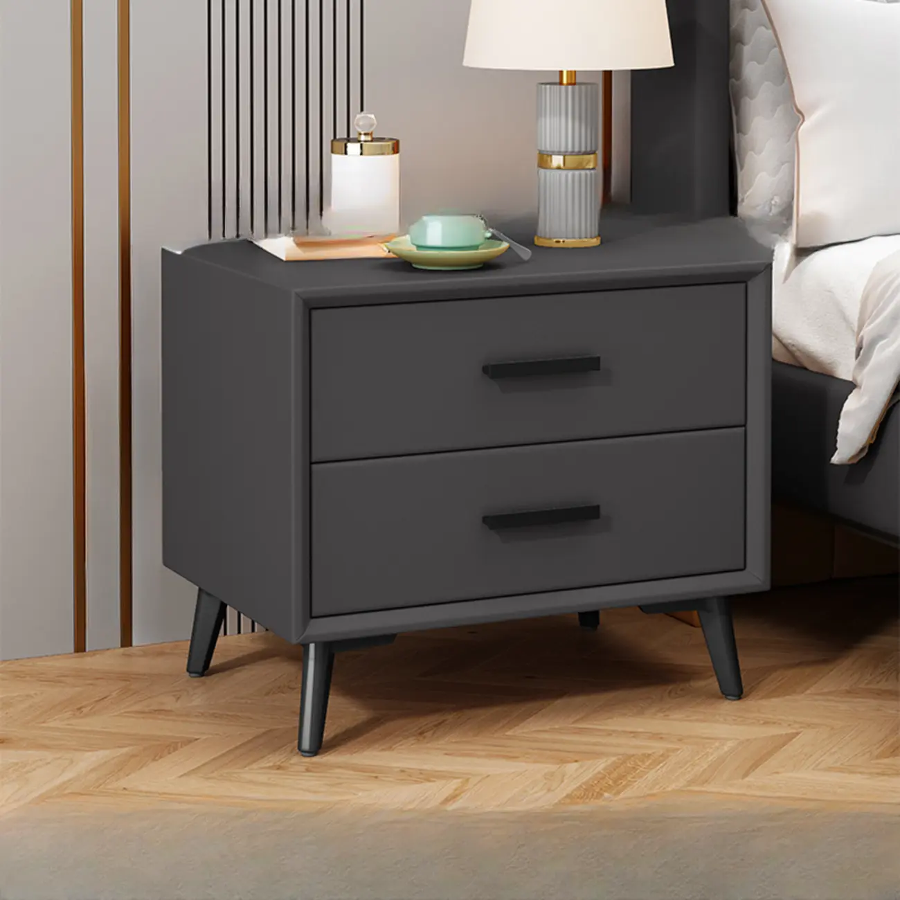 Modern Timber Off-White 2-Drawer Nightstand Image - 7 | homeyfad