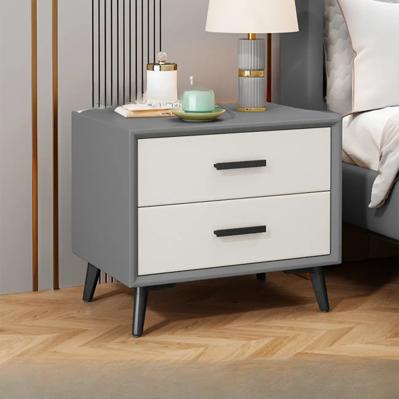 Modern Timber Off-White 2-Drawer Nightstand Image - 8
