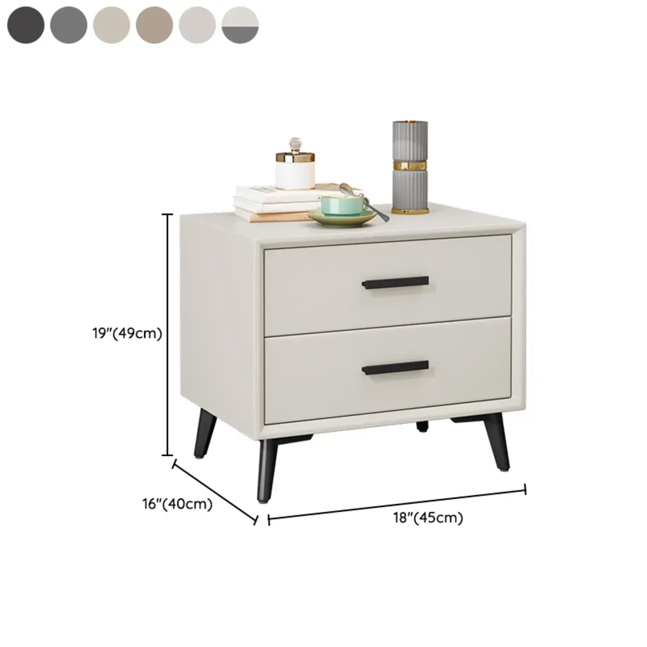 Modern Timber Off-White 2-Drawer Nightstand Image - 11