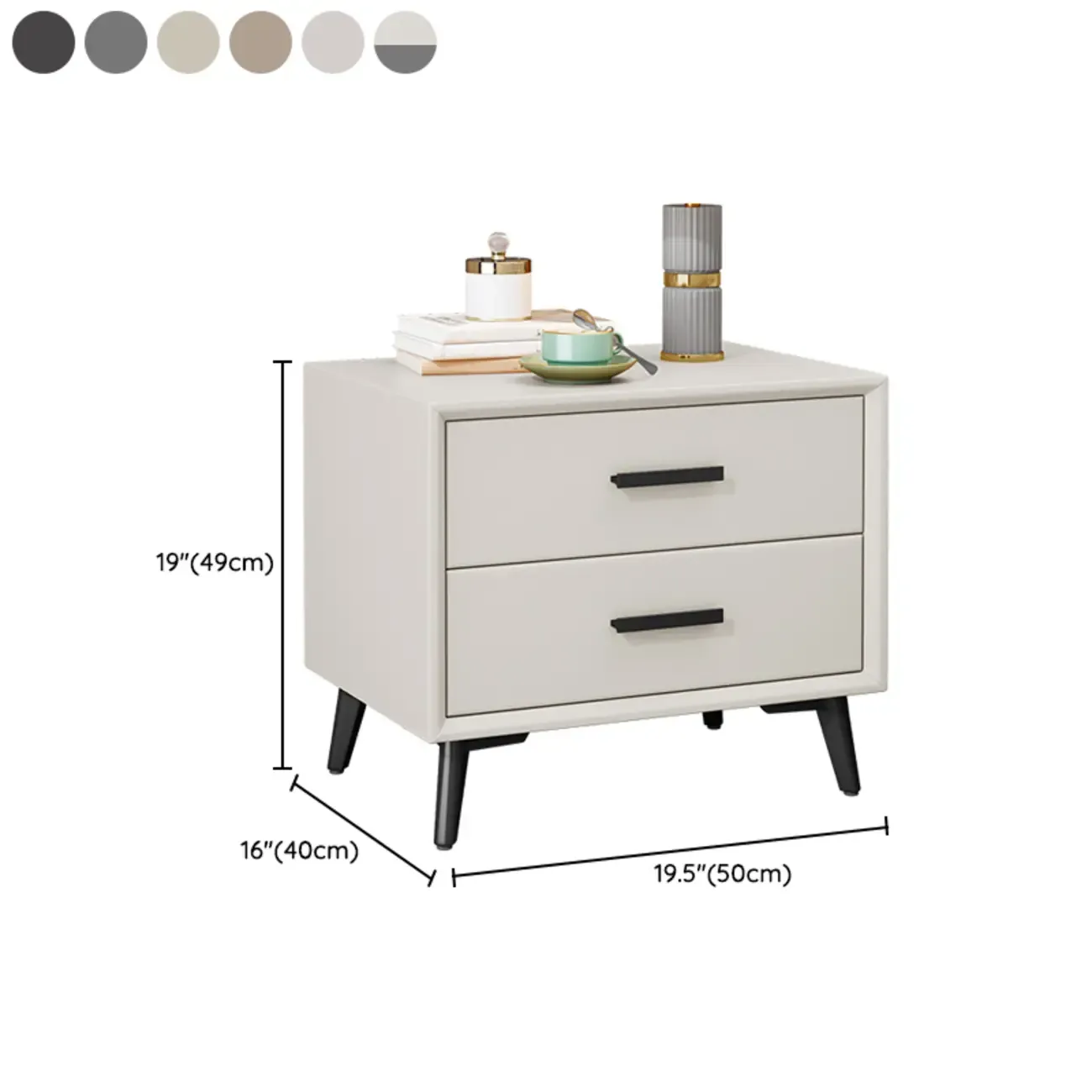 Modern Timber Off-White 2-Drawer Nightstand Image - 12