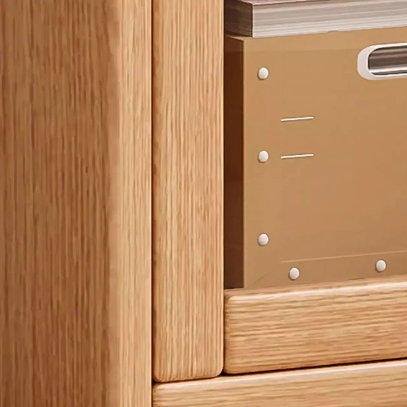 Rectangle Wooden Glass Door Closed-back Office Bookcase Image - 4