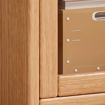 Rectangle Wooden Glass Door Closed-back Office Bookcase Image - 4