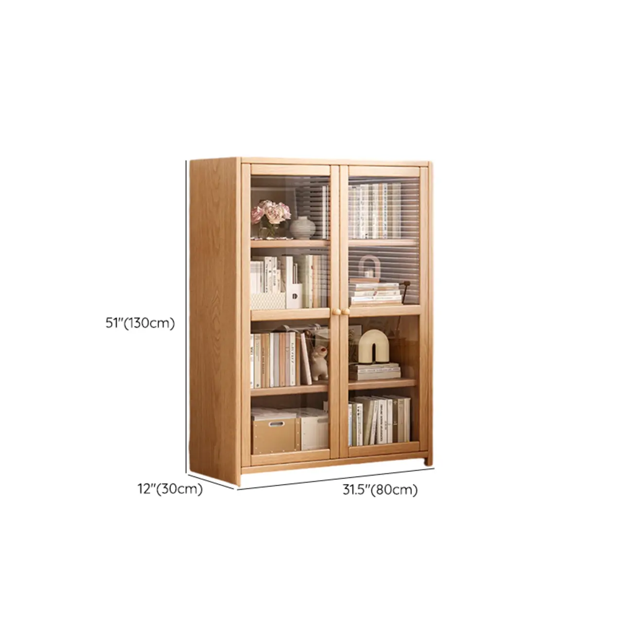Rectangle Wooden Glass Door Closed-back Office Bookcase Image - 21 | homeyfad
