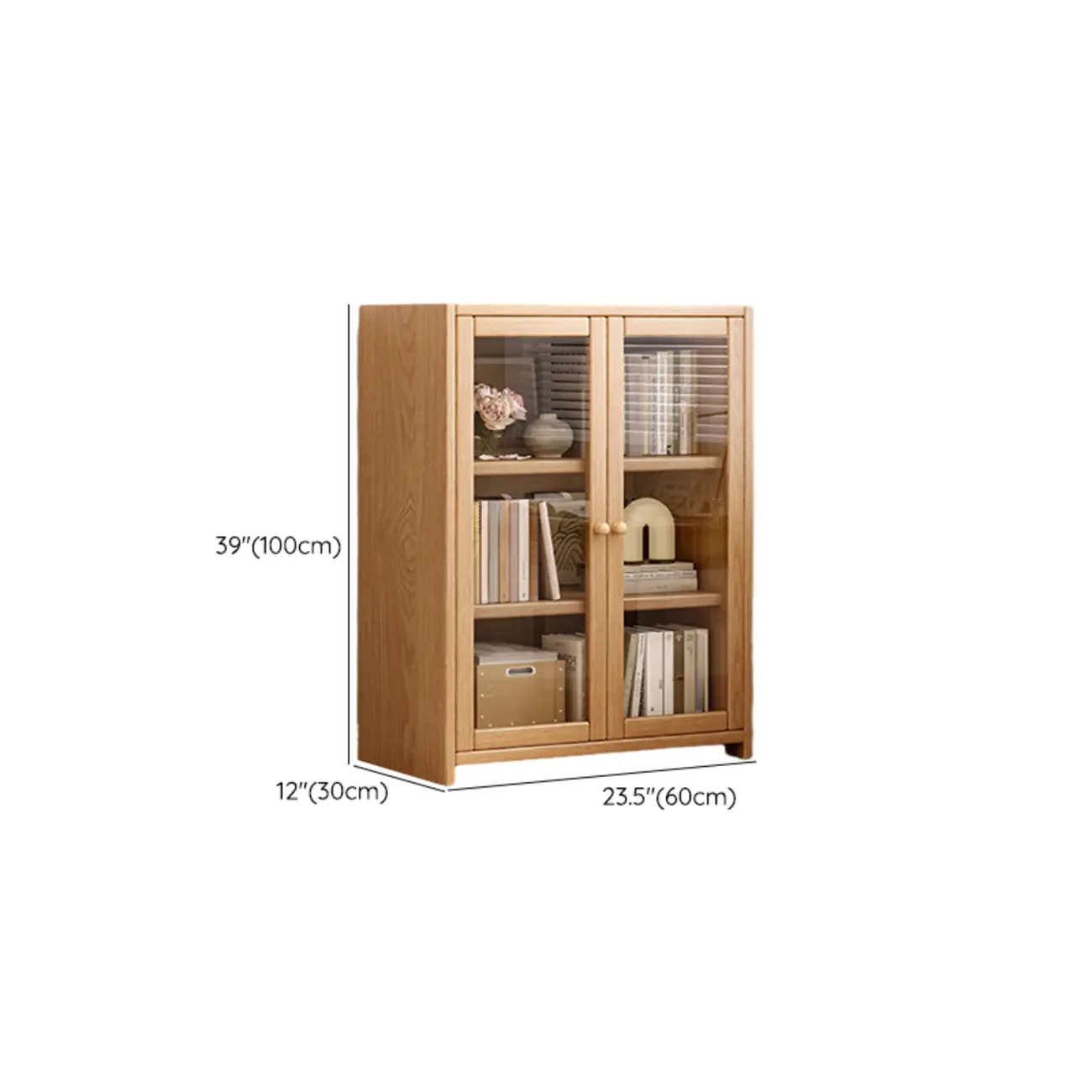 Rectangle Wooden Glass Door Closed-back Office Bookcase Image - 24 | homeyfad