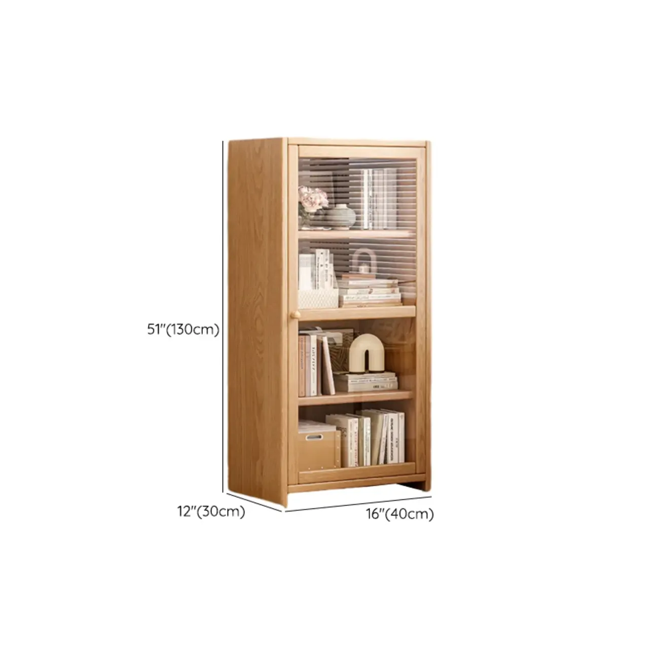 Rectangle Wooden Glass Door Closed-back Office Bookcase Image - 25