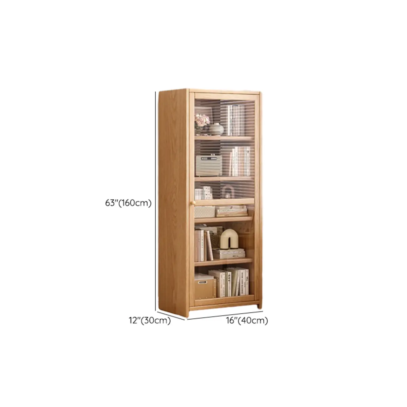 Rectangle Wooden Glass Door Closed-back Office Bookcase Image - 26 | homeyfad
