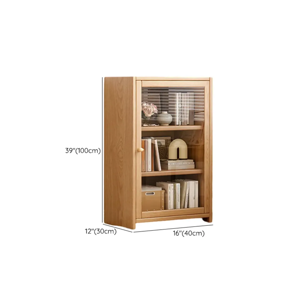Rectangle Wooden Glass Door Closed-back Office Bookcase Image - 27