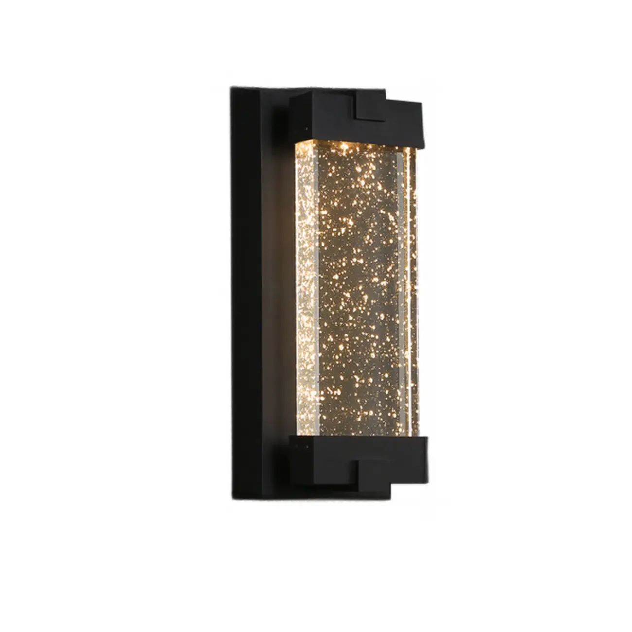  Outdoor Ink Metal Wall Light with Crystal Shade Image - 5 | homeyfad