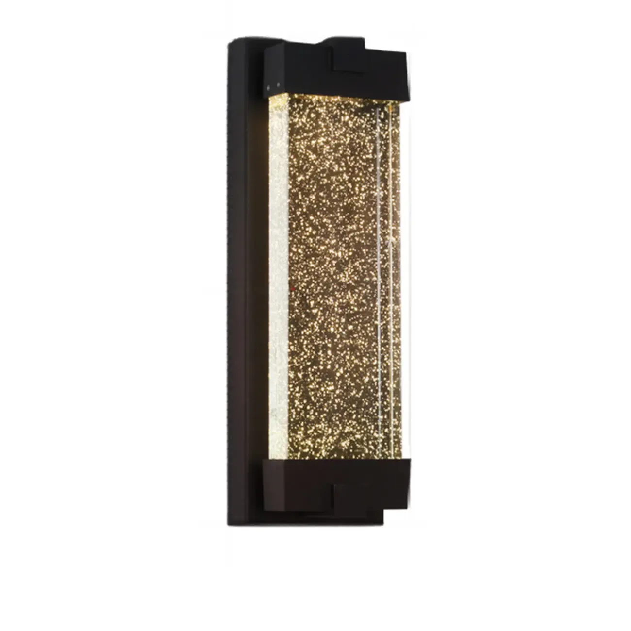  Outdoor Ink Metal Wall Light with Crystal Shade Image - 6