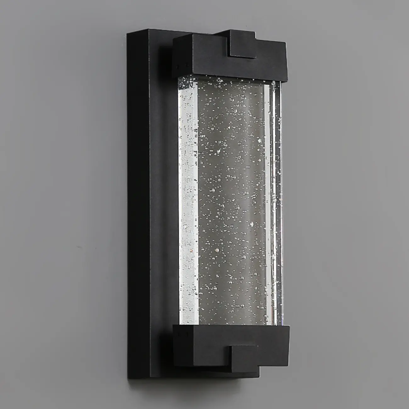  Outdoor Ink Metal Wall Light with Crystal Shade Image - 8 | homeyfad