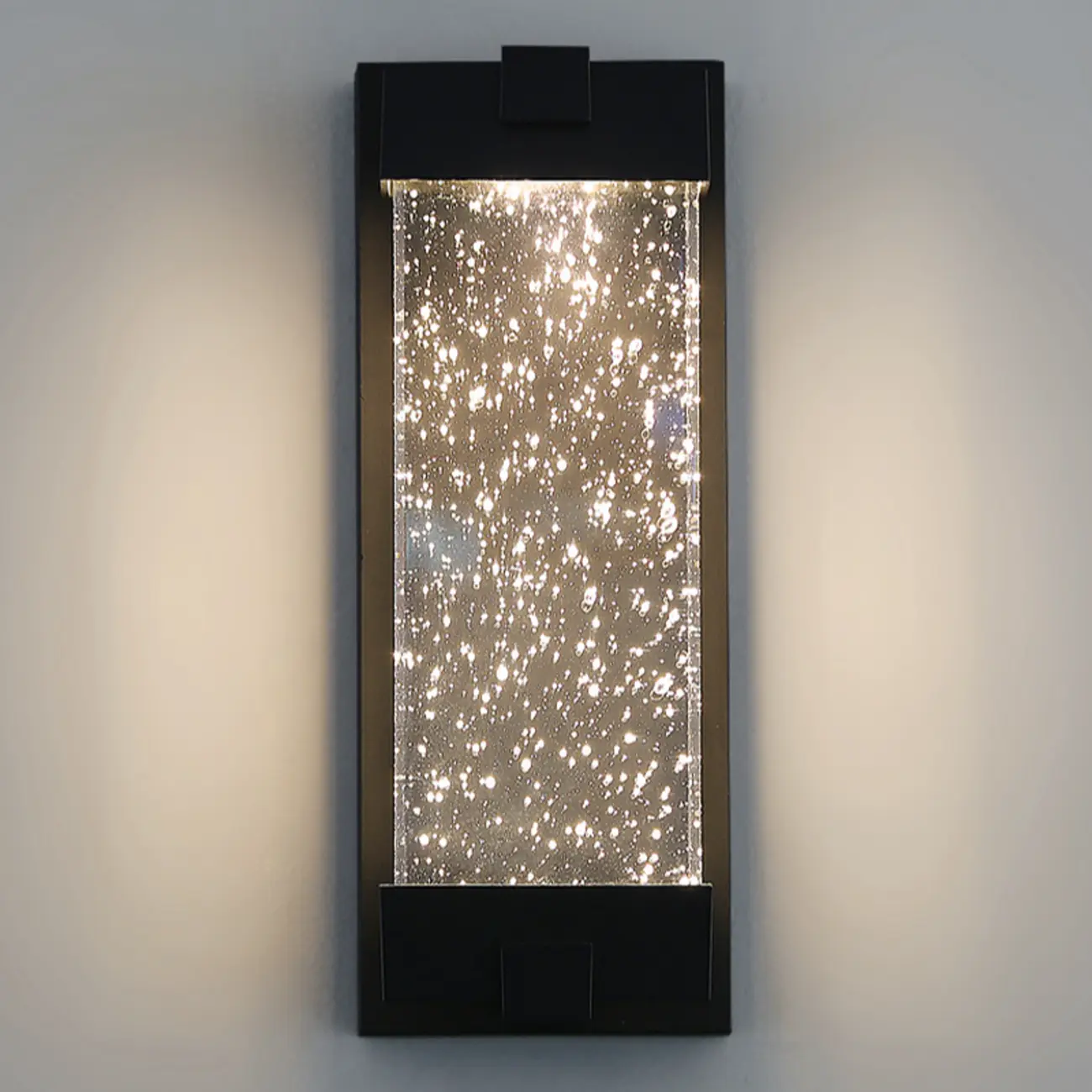  Outdoor Ink Metal Wall Light with Crystal Shade Image - 9 | homeyfad