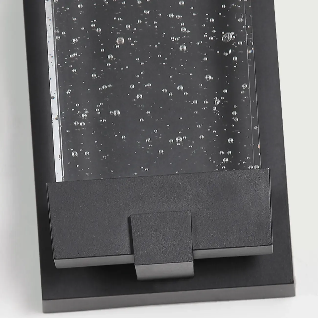  Outdoor Ink Metal Wall Light with Crystal Shade Image - 10