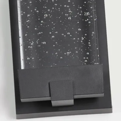  Outdoor Ink Metal Wall Light with Crystal Shade Image - 10