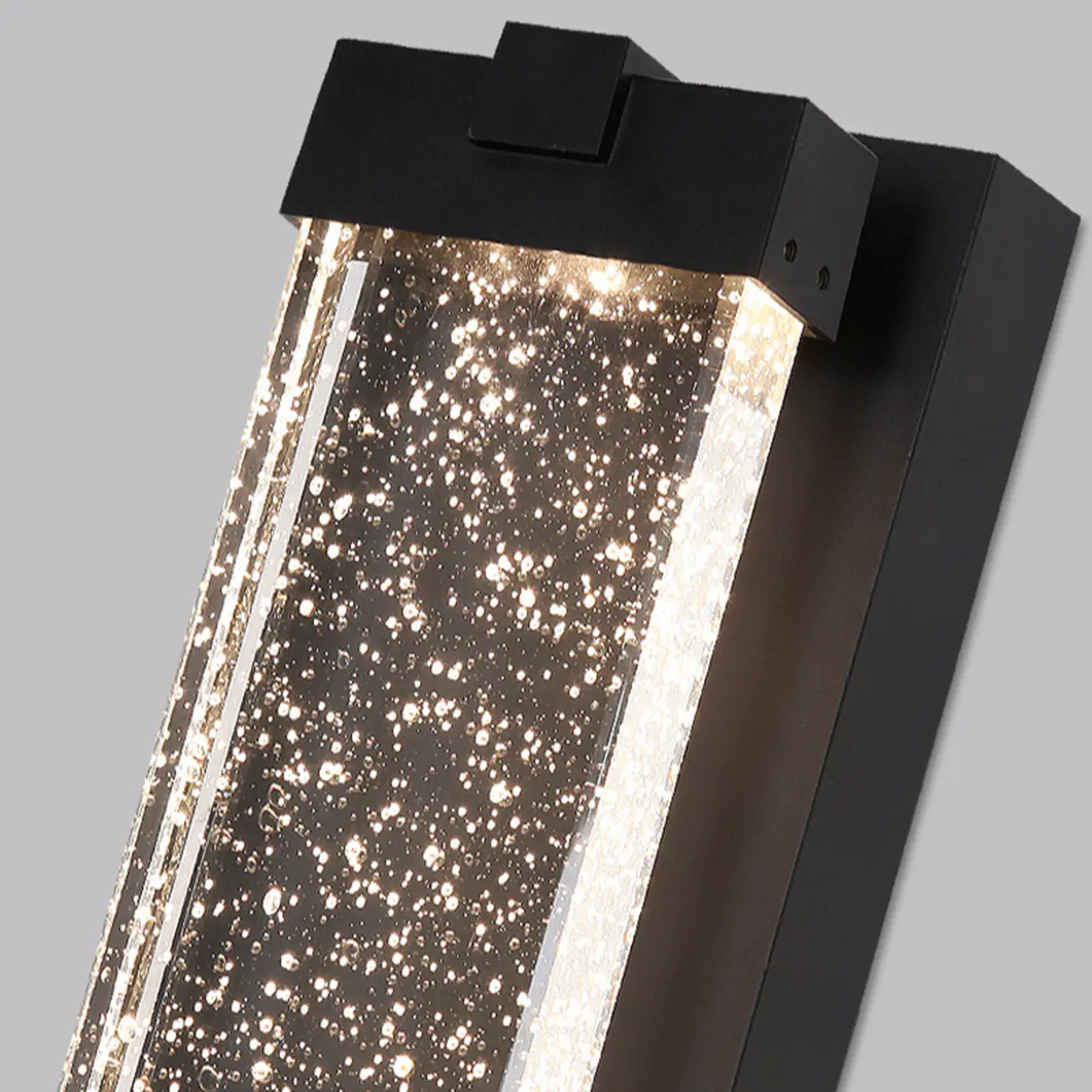  Outdoor Ink Metal Wall Light with Crystal Shade Image - 11 | homeyfad