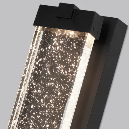  Outdoor Ink Metal Wall Light with Crystal Shade Image - 11
