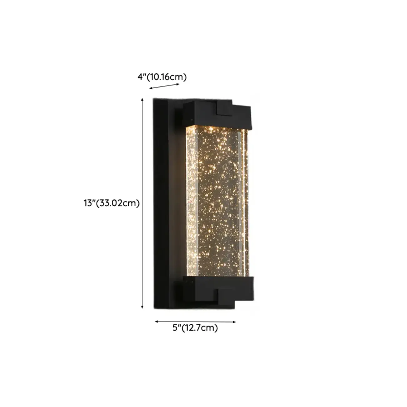  Outdoor Ink Metal Wall Light with Crystal Shade #size | homeyfad