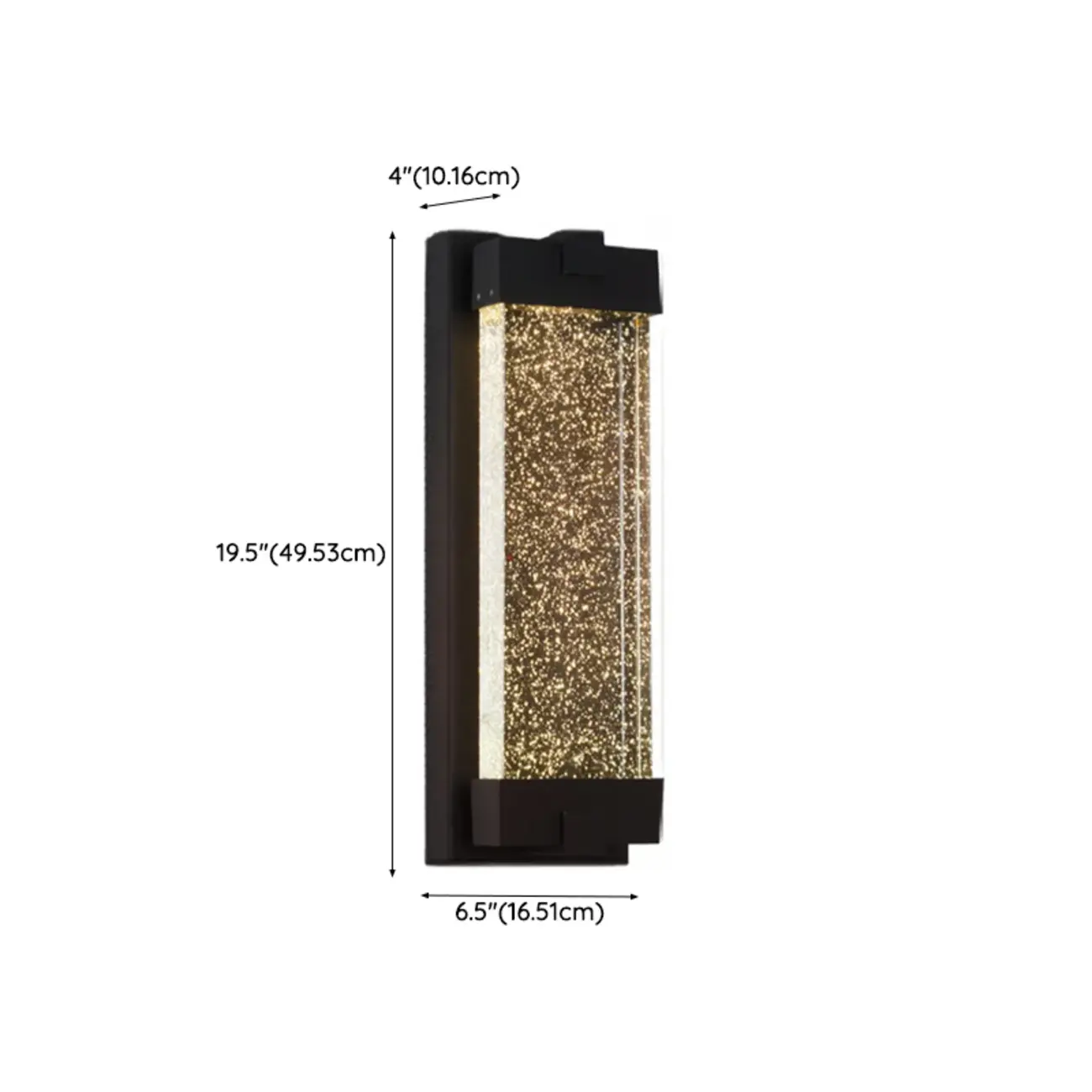  Outdoor Ink Metal Wall Light with Crystal Shade Image - 13 | homeyfad