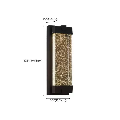  Outdoor Ink Metal Wall Light with Crystal Shade Image - 13