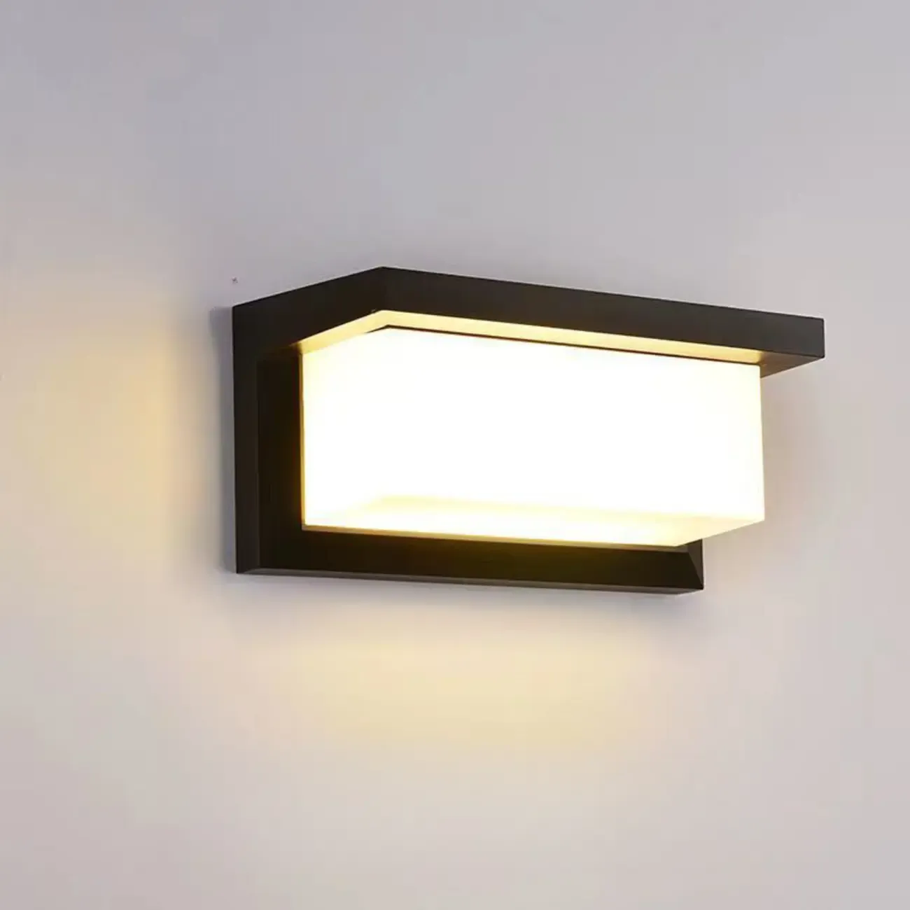 Modern Black Metal Rectangle Minimalist Wall Sconce Image - 4