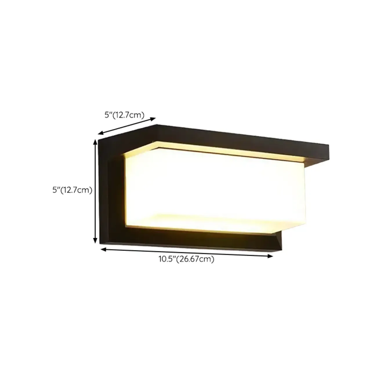 Modern Black Metal Rectangle Minimalist Wall Sconce Image - 11