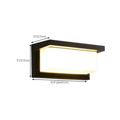 Modern Black Metal Rectangle Minimalist Wall Sconce Image - 11