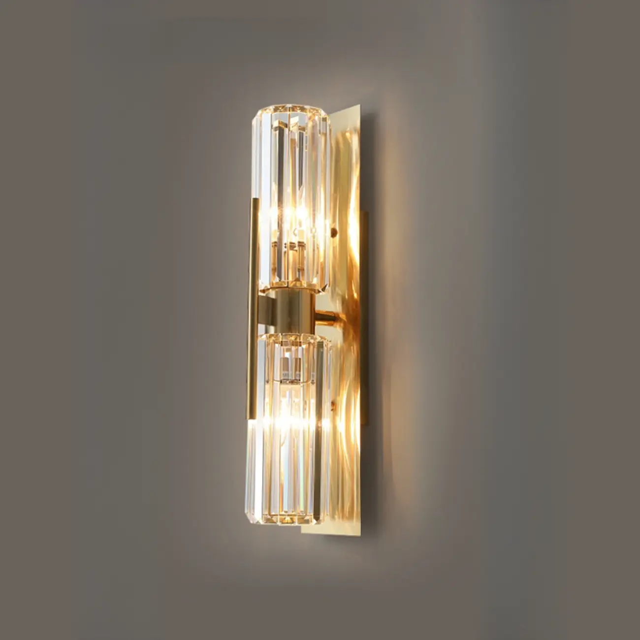 Elegant Gilded Glass and Crystal Ambient Wall Sconce Image - 5 | homeyfad