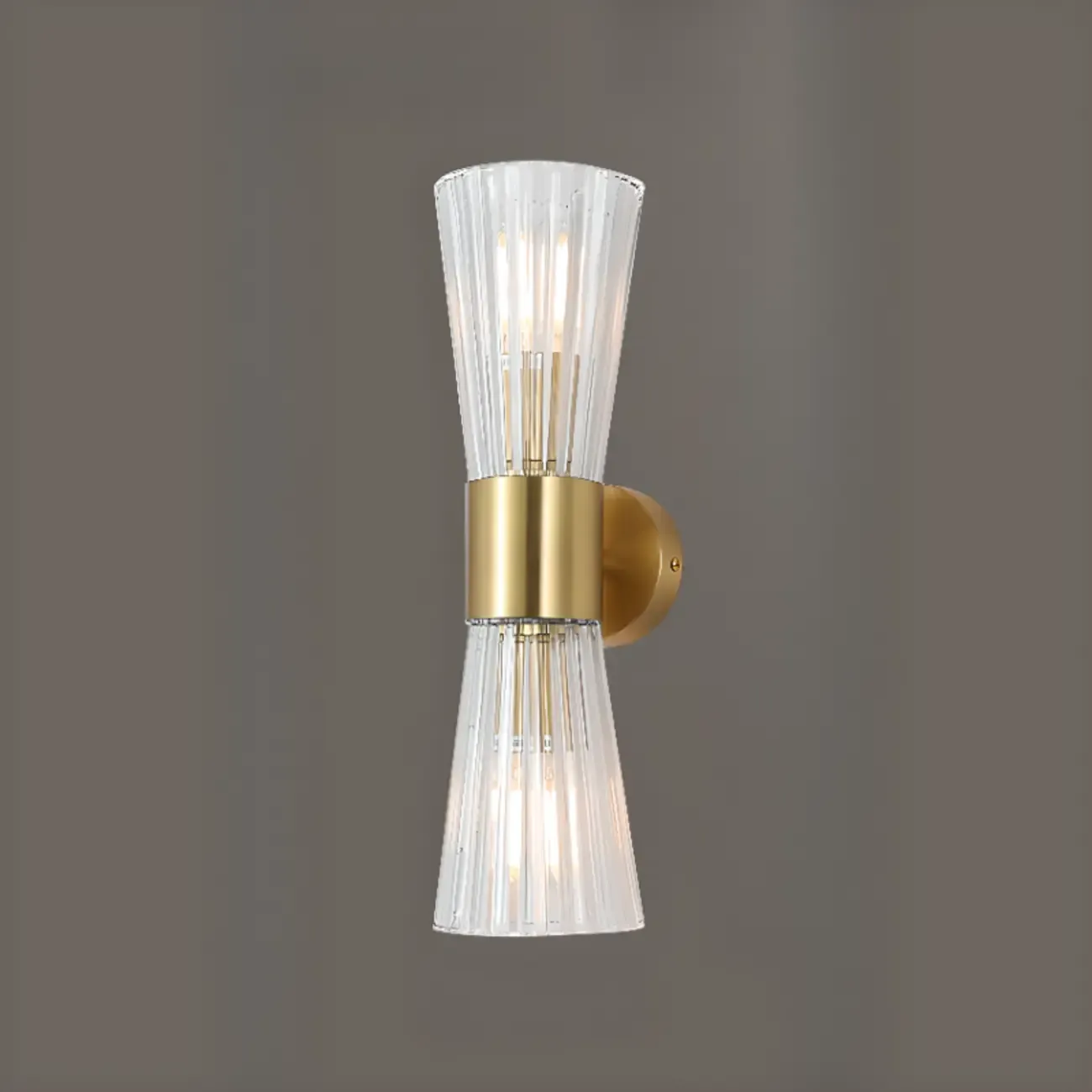 Elegant Gilded Glass and Crystal Ambient Wall Sconce Image - 6