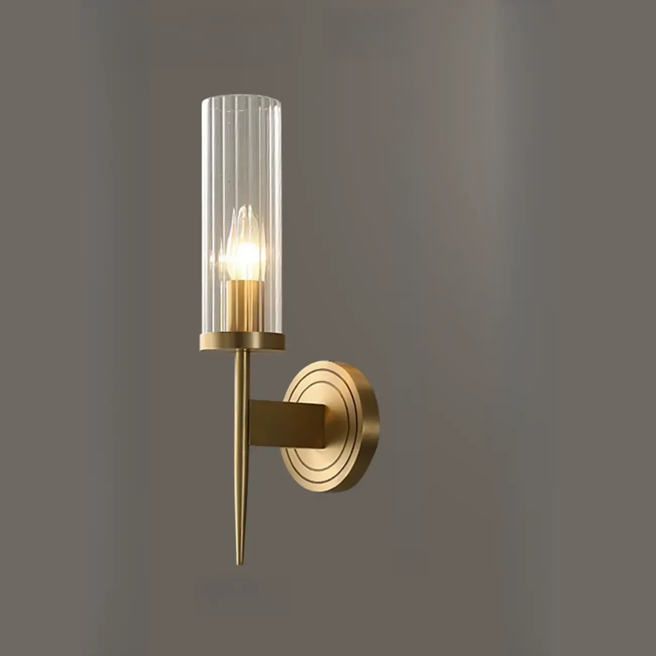 Elegant Gilded Glass and Crystal Ambient Wall Sconce | HomeyFad