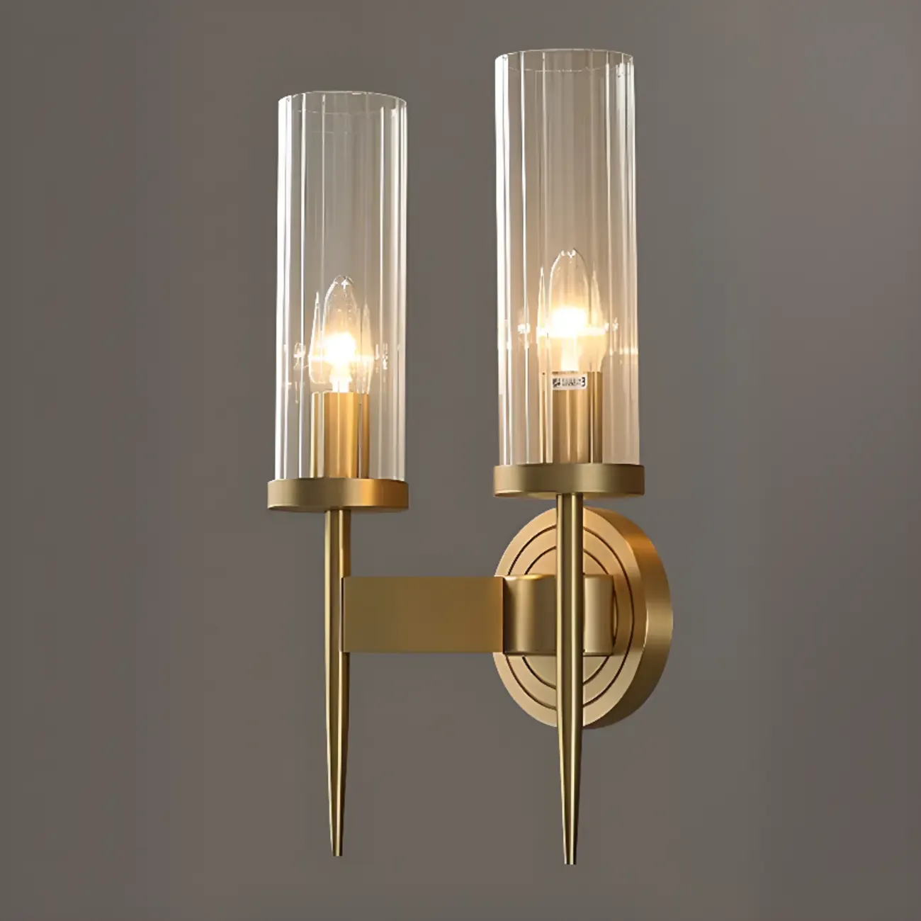 Elegant Gilded Glass and Crystal Ambient Wall Sconce Image - 12