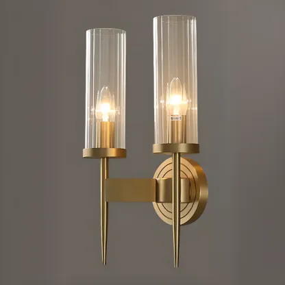 Elegant Gilded Glass and Crystal Ambient Wall Sconce Image - 12