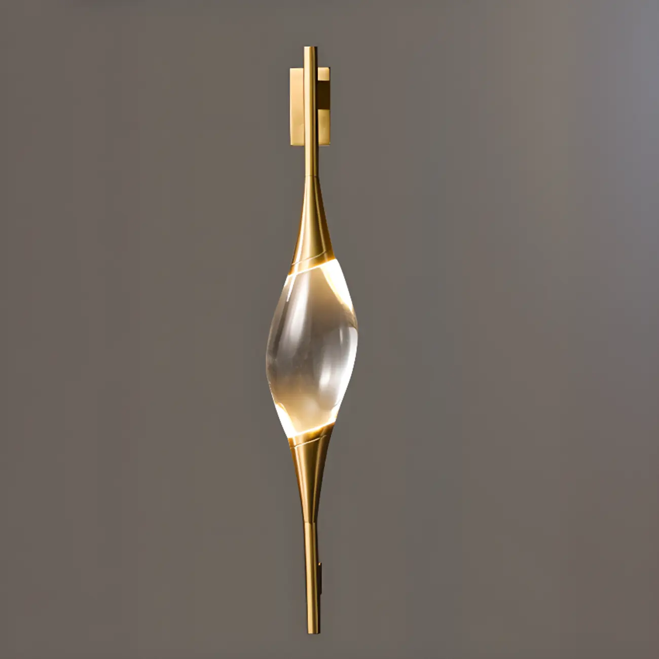 Elegant Gilded Glass and Crystal Ambient Wall Sconce Image - 10 | homeyfad