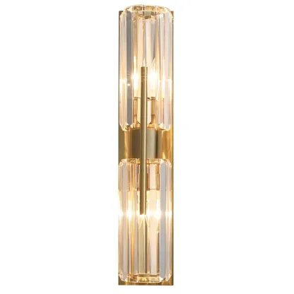 Elegant Gilded Glass and Crystal Ambient Wall Sconce Image - 13