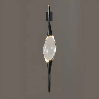 Elegant Gilded Glass and Crystal Ambient Wall Sconce Image - 8