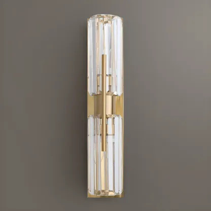 Elegant Gilded Glass and Crystal Ambient Wall Sconce Image - 14