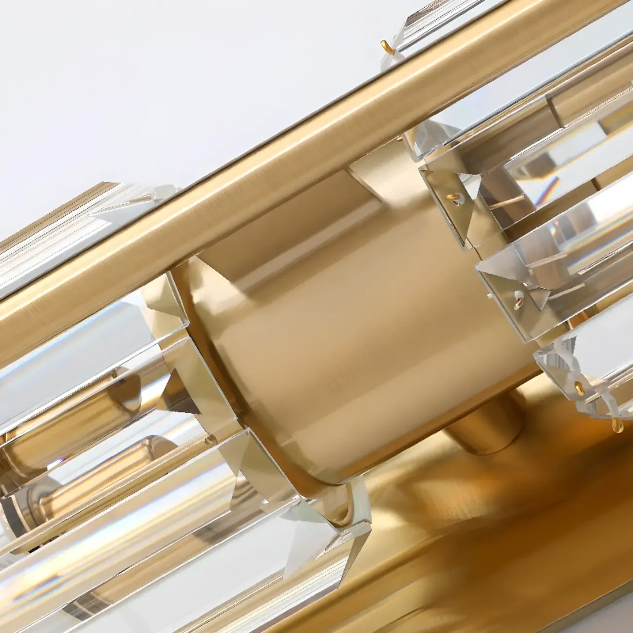 Elegant Gilded Glass and Crystal Ambient Wall Sconce Image - 15