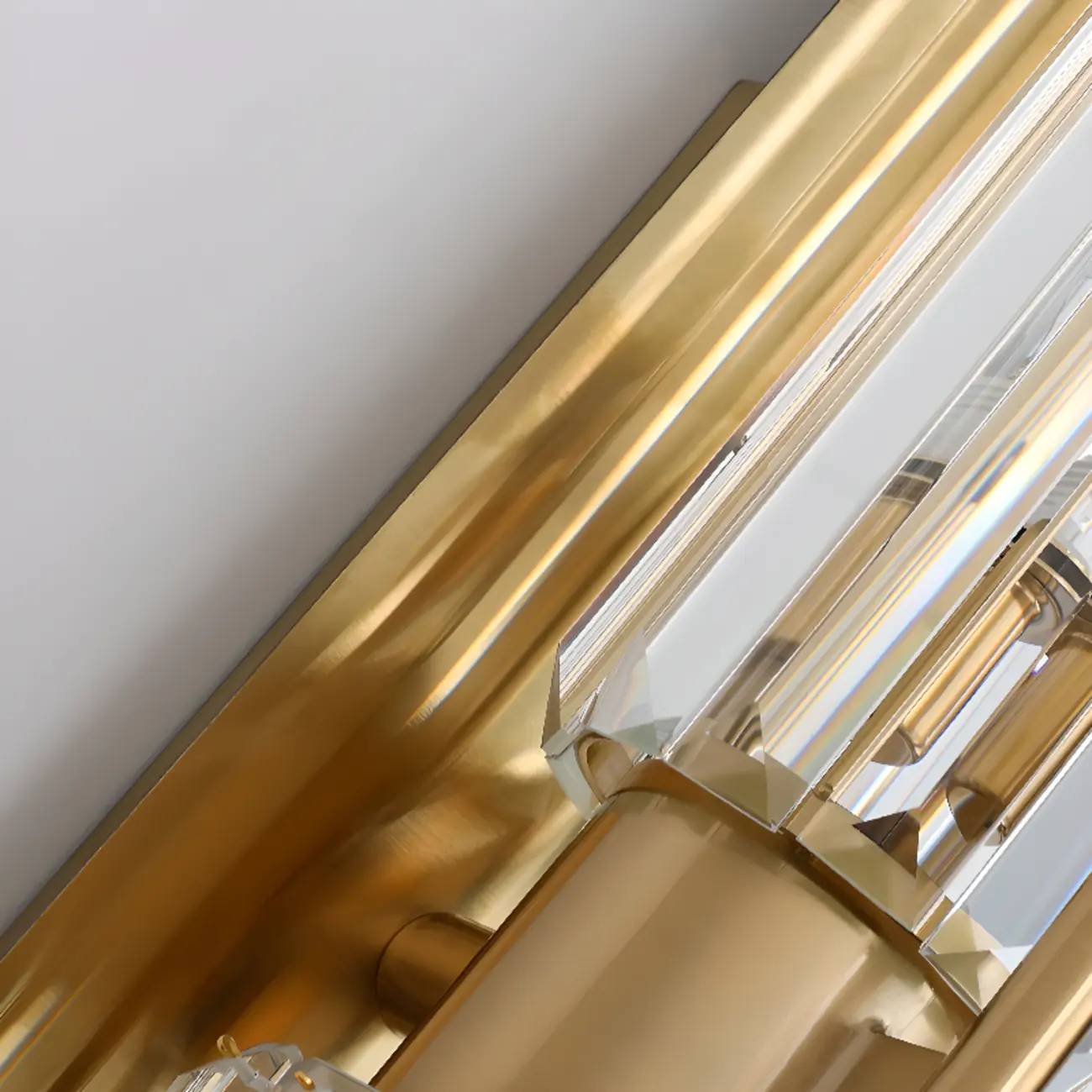 Elegant Gilded Glass and Crystal Ambient Wall Sconce Image - 16 | homeyfad