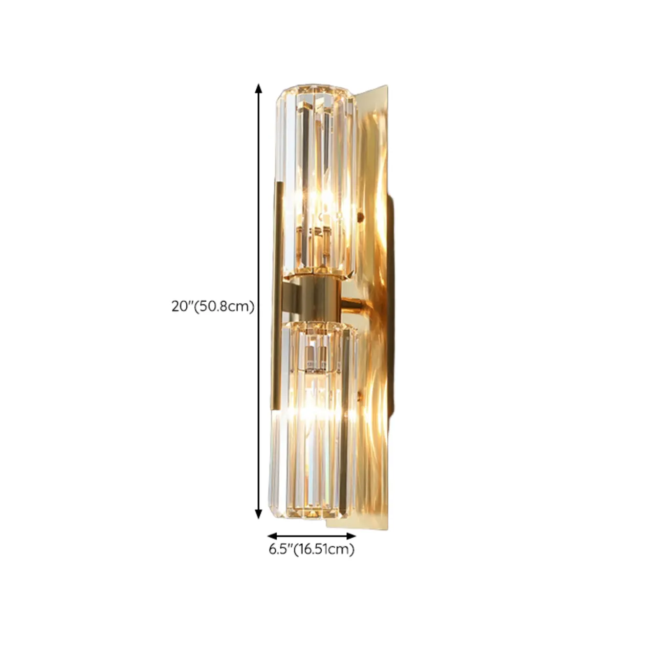 Elegant Gilded Glass and Crystal Ambient Wall Sconce #size | homeyfad