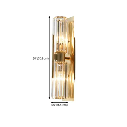 Elegant Gilded Glass and Crystal Ambient Wall Sconce #size